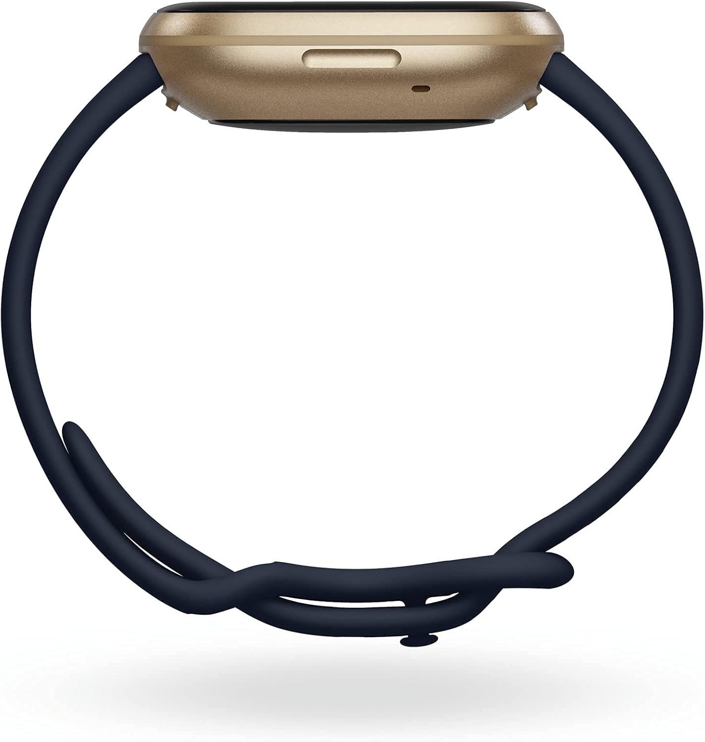Left. Fitbit - Fitbit Versa 3 Health & Fitness Smartwatch with GPS, 24/7 Heart Rate, Alexa Built-in, 6+ Days Battery, Midnight Blue/Gol - Midnight Blue.