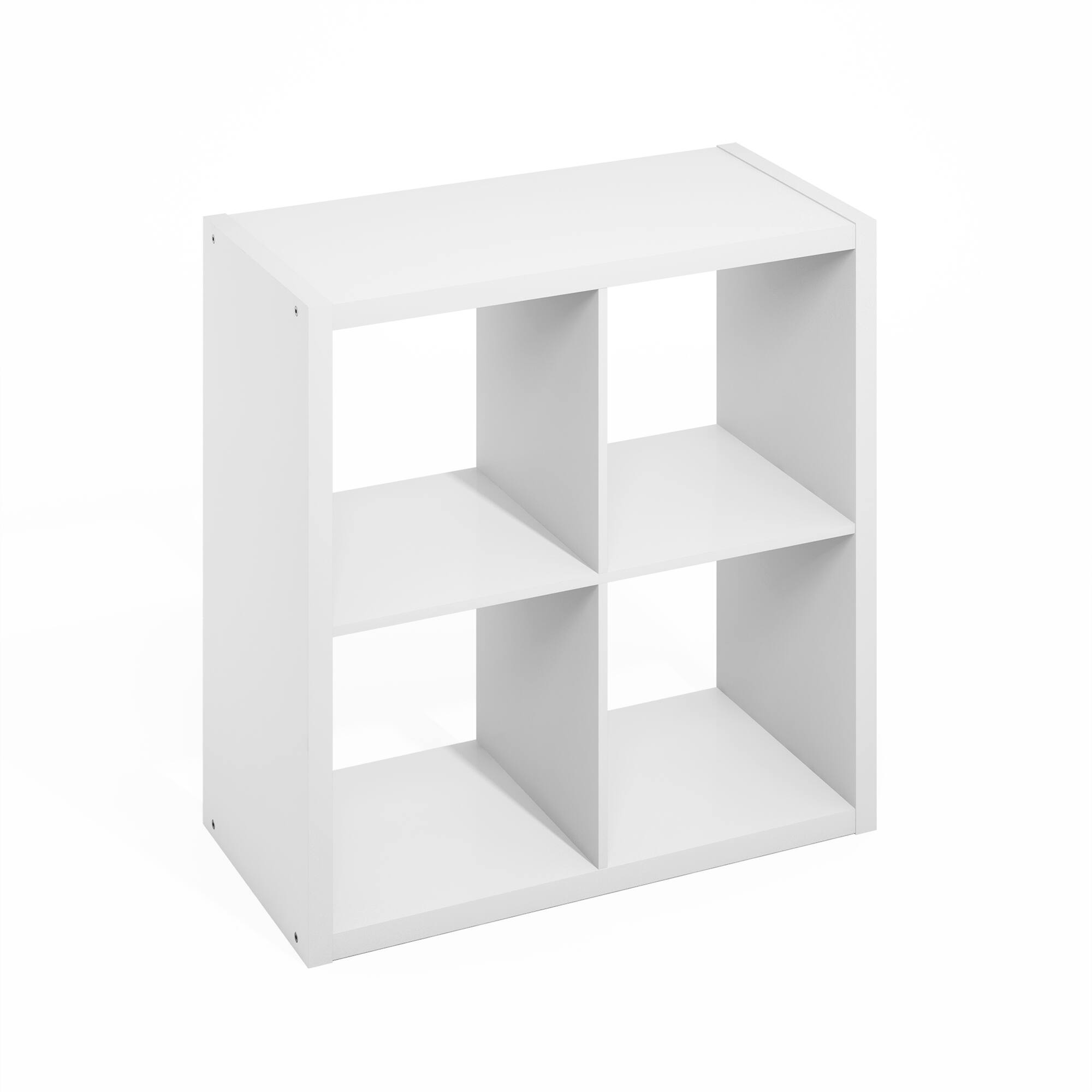 Front. Furinno - Hermite 4-Cube Open Shelves Kitchen Storage, Kitchen Island, Bakers Rack, Buffet Sideboard - White.
