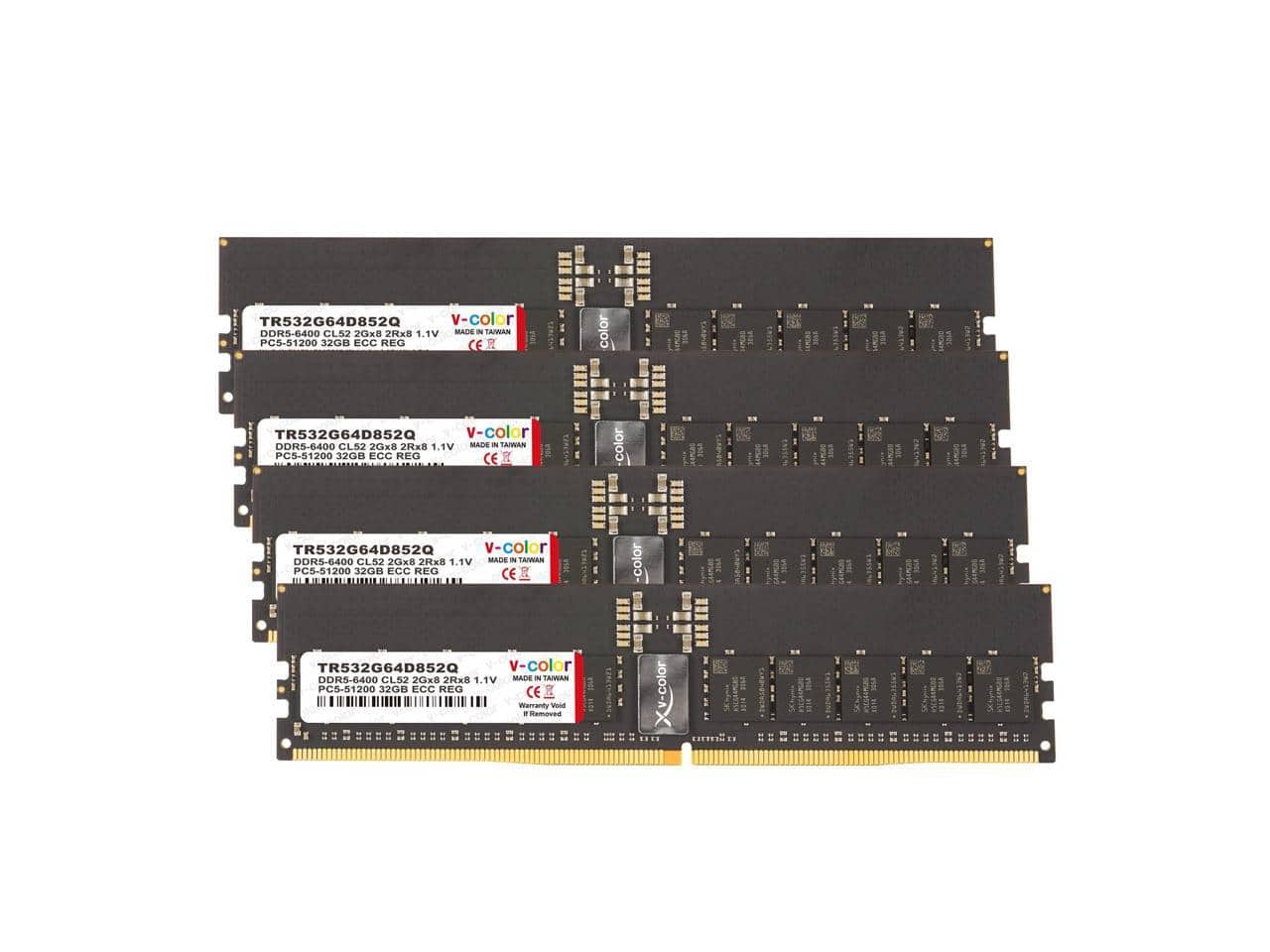 V-color - 128GB (32GBx4) DDR5 6400 ECC R-DIMM CL52 1.1V Hynix IC for Intel W890 (TR532G64D852Q) price history on PriceWatchPro
