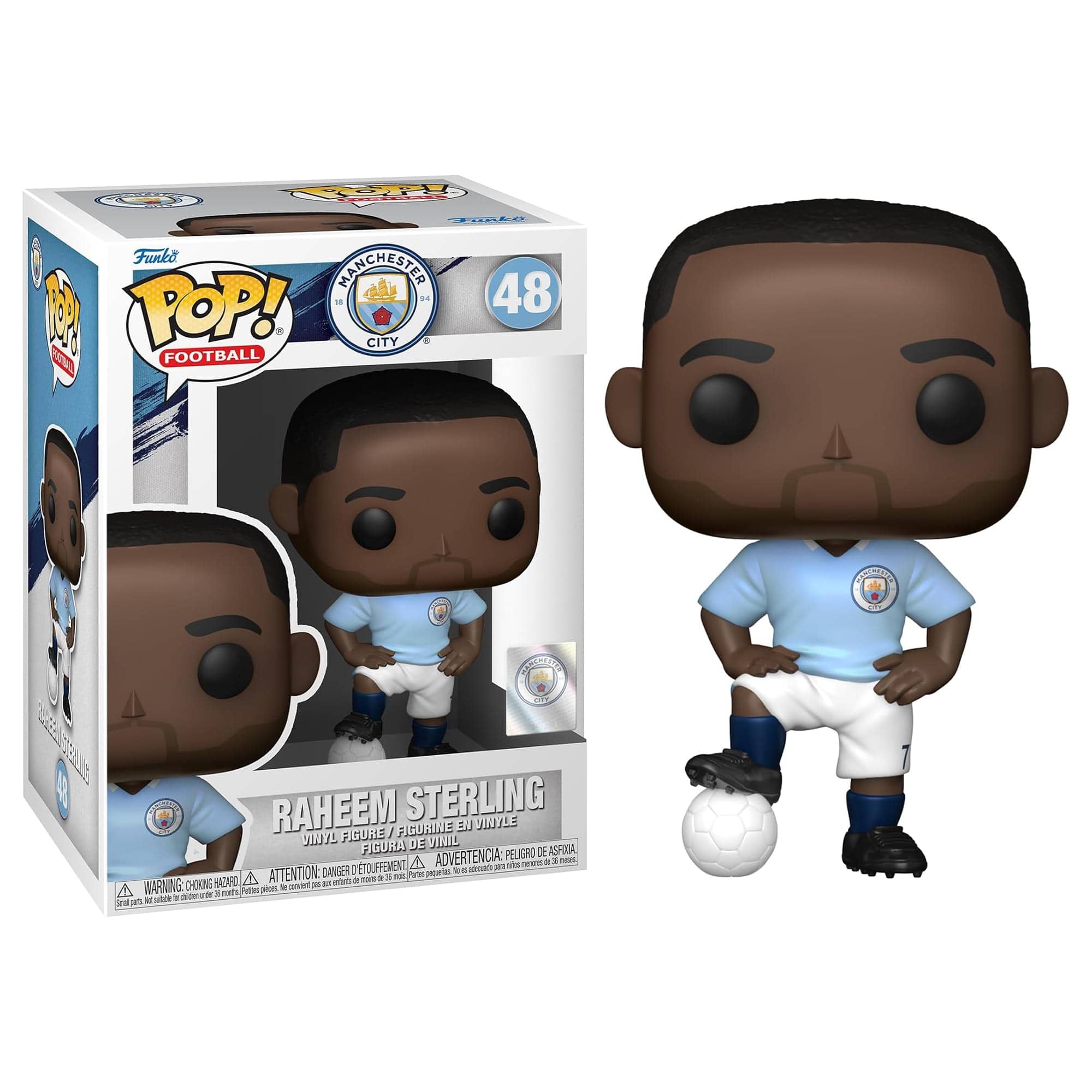 Manchester City Funko POP Football Vinyl Figure | Raheem Sterling - Blue