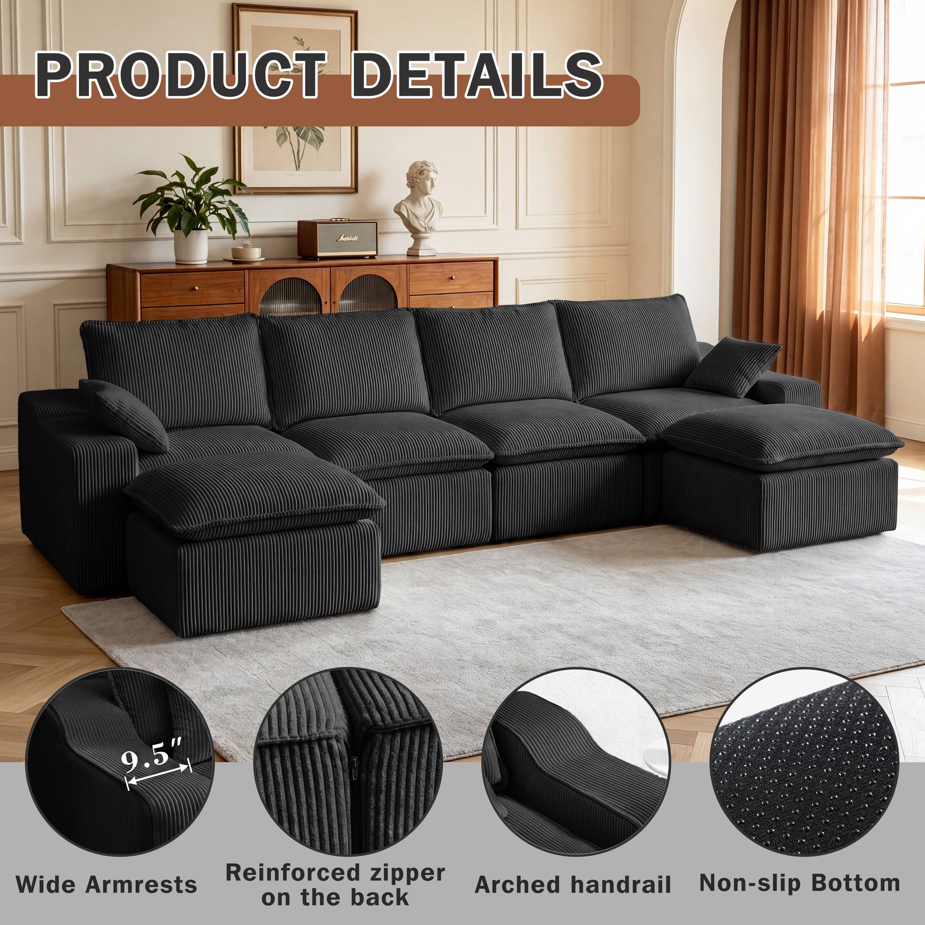 PRODUCT DETAILS

- 9.5" Wide Armrests
- Reinforced zipper on the back
- Arched handrail
- Non-slip Bottom