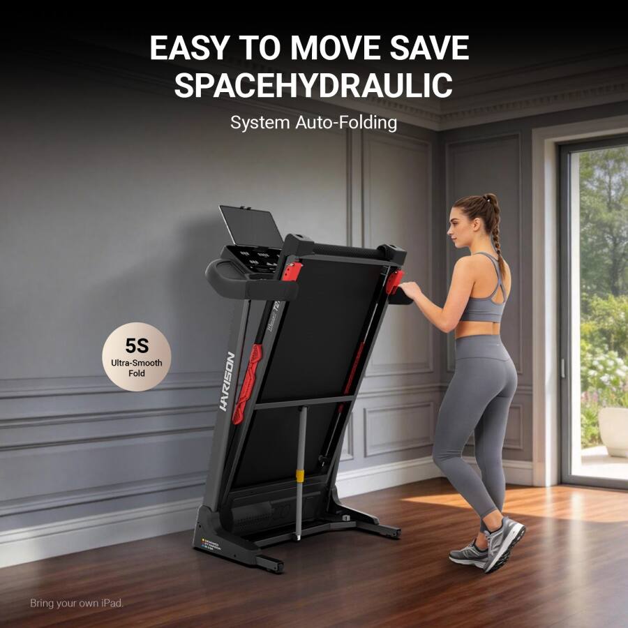 EASY TO MOVE SAVE SPACE HYDRAULIC System Auto-Folding  
5S Ultra-Smooth Fold  
Bring your own iPad.