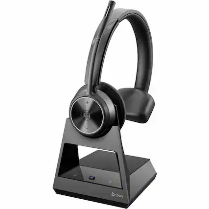 Front. HP - Poly Savi 7310-M Office Microsoft Teams Certified DECT 1920-1930 MHz Headset TAA - Google Assistant, Siri - Mono - USB T - Unknown.