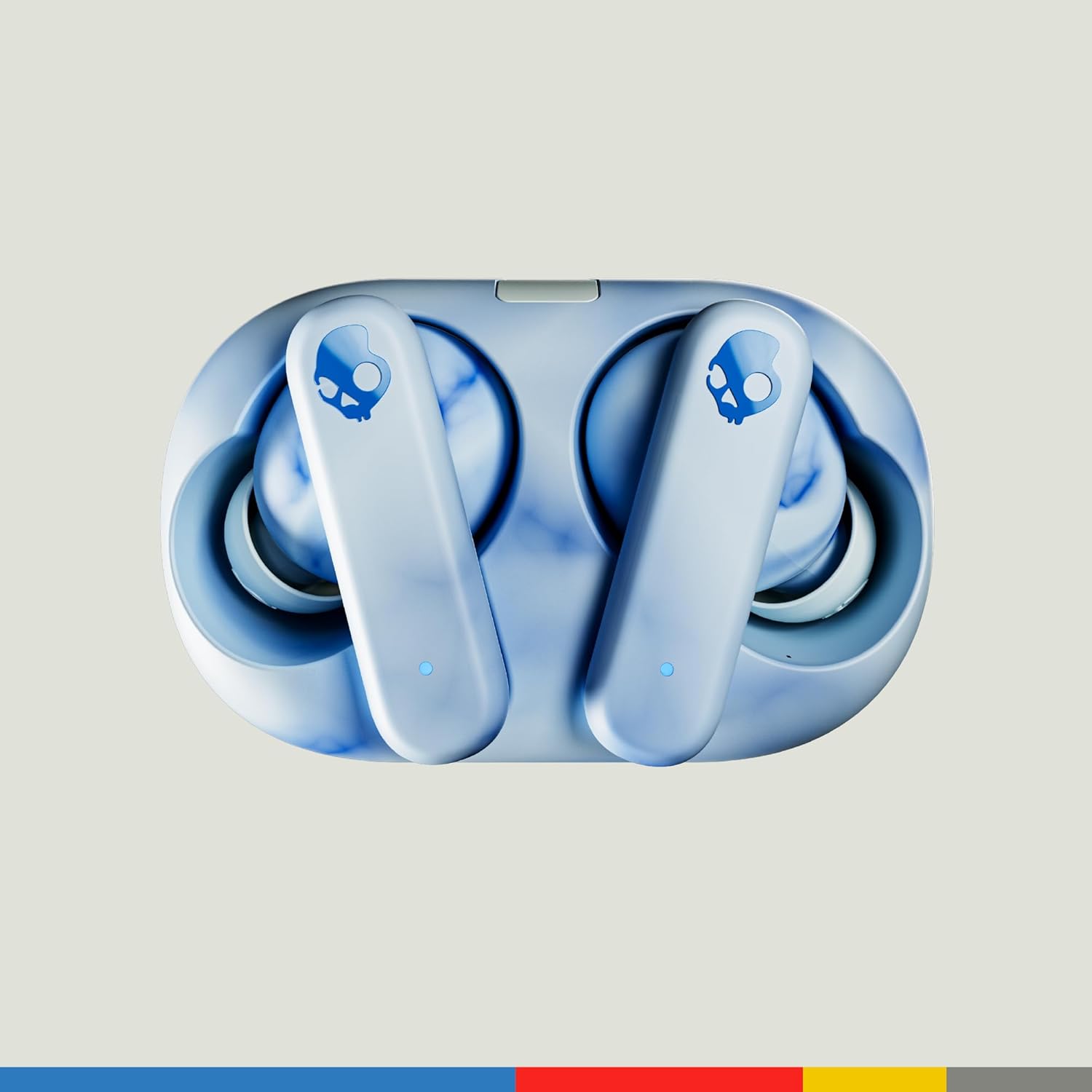 Left. Skullcandy - EcoBuds Sustainable Wireless Earbuds, Bluetooth Headphones, Up to 8 Hours Battery, Battery-Free Charging Case - Glacier.