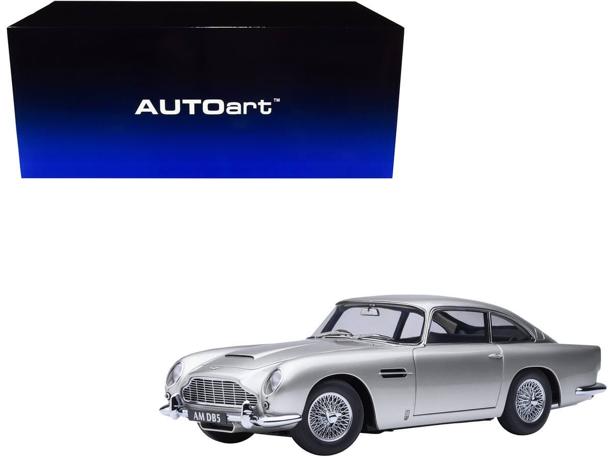 Aston Martin DB5 RHD (Right Hand Drive) 1/18 Model Car by Autoart - Birch Silver