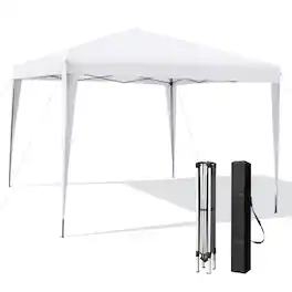 Costway - Patio 10x10ft Outdoor Instant Pop-up Canopy Folding Sun Shelter Carry Bag - White