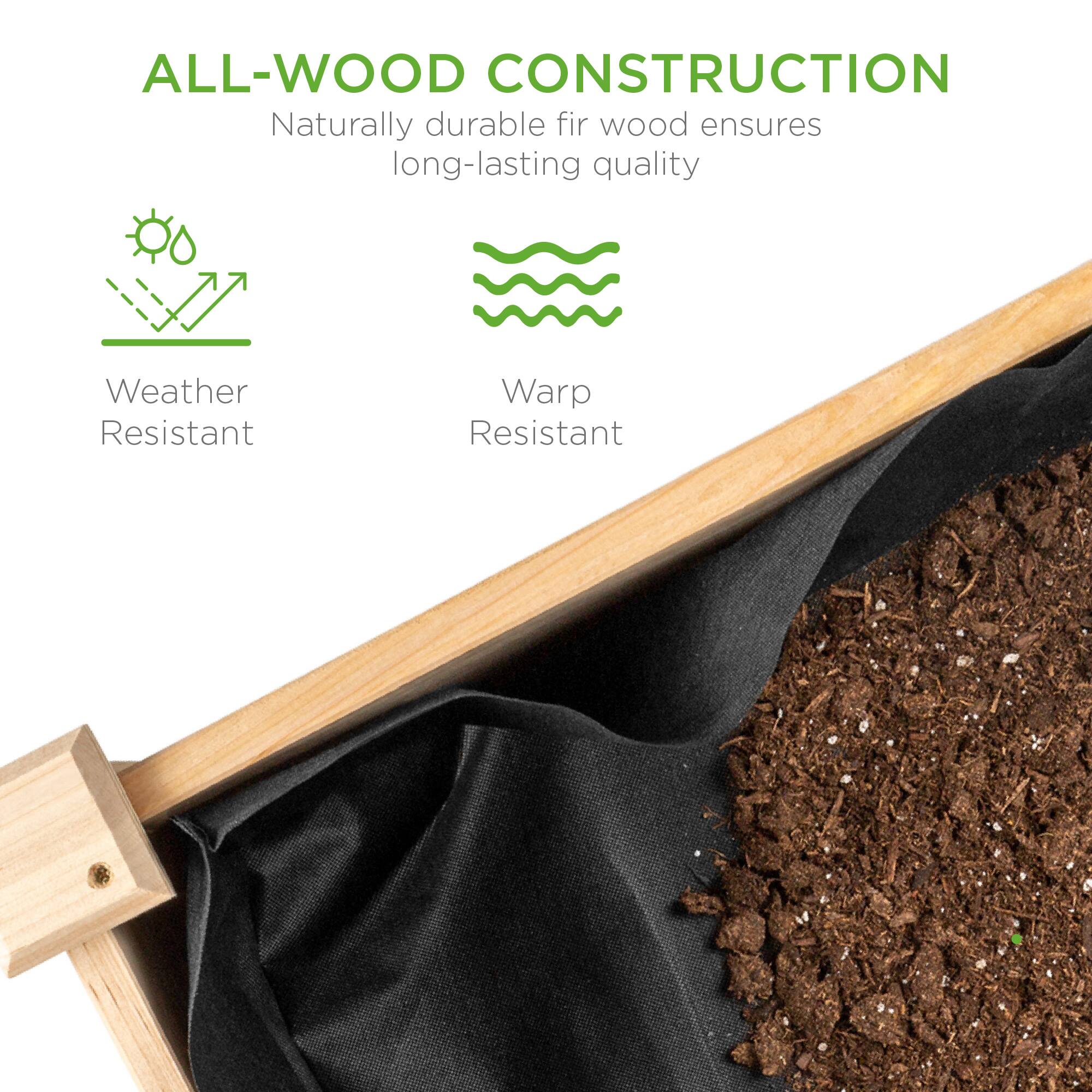 ALL-WOOD CONSTRUCTION  
Naturally durable fir wood ensures long-lasting quality  

Weather Resistant  
Warp Resistant