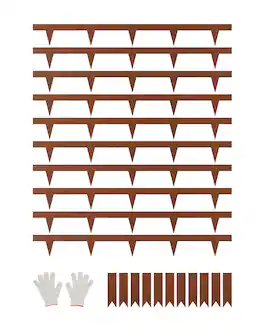 VEVOR - Steel Landscape Edging, 10 Packs 40 x 4.5 in Weather-Resistant & Pre- Metal Landscape Edging - Rust