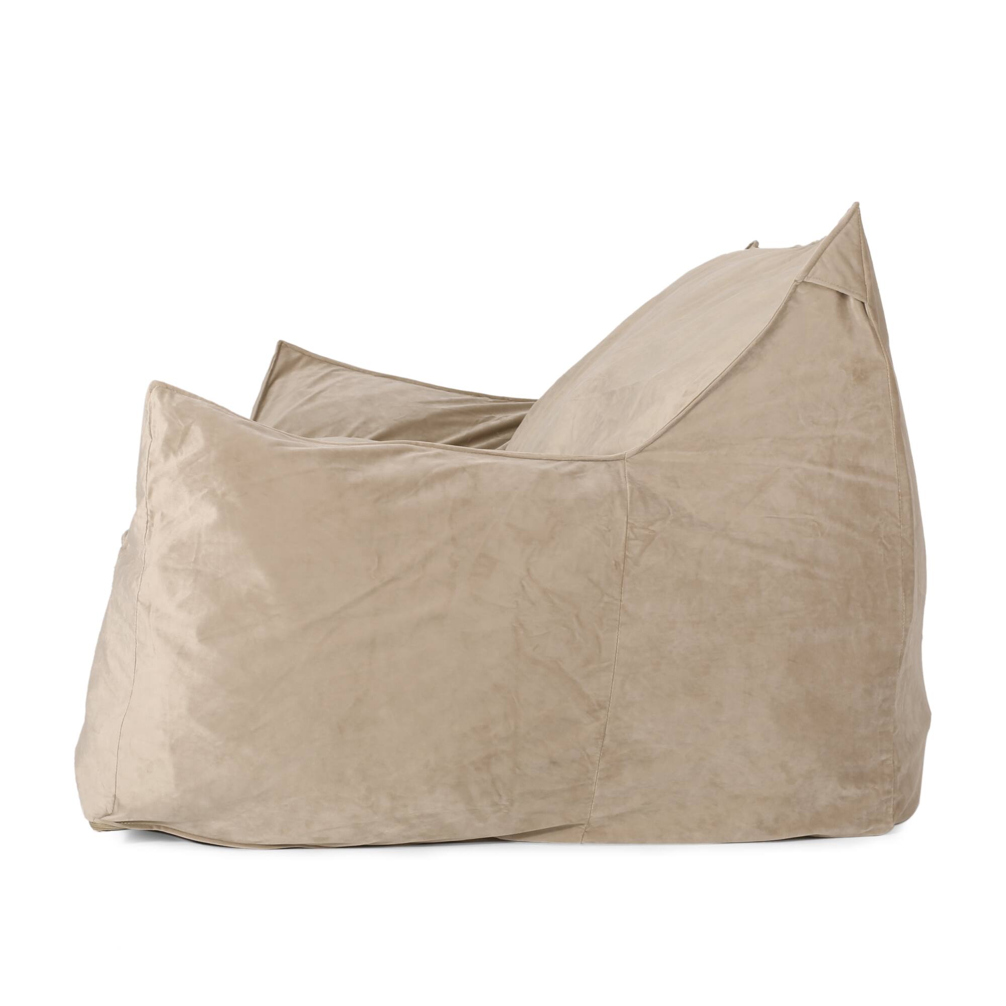 Alt View 1. GOODSILO - Premium Oversized Velvet Bean Bag Chair with Armrests for Ultimate Comfort and Style - taupe.