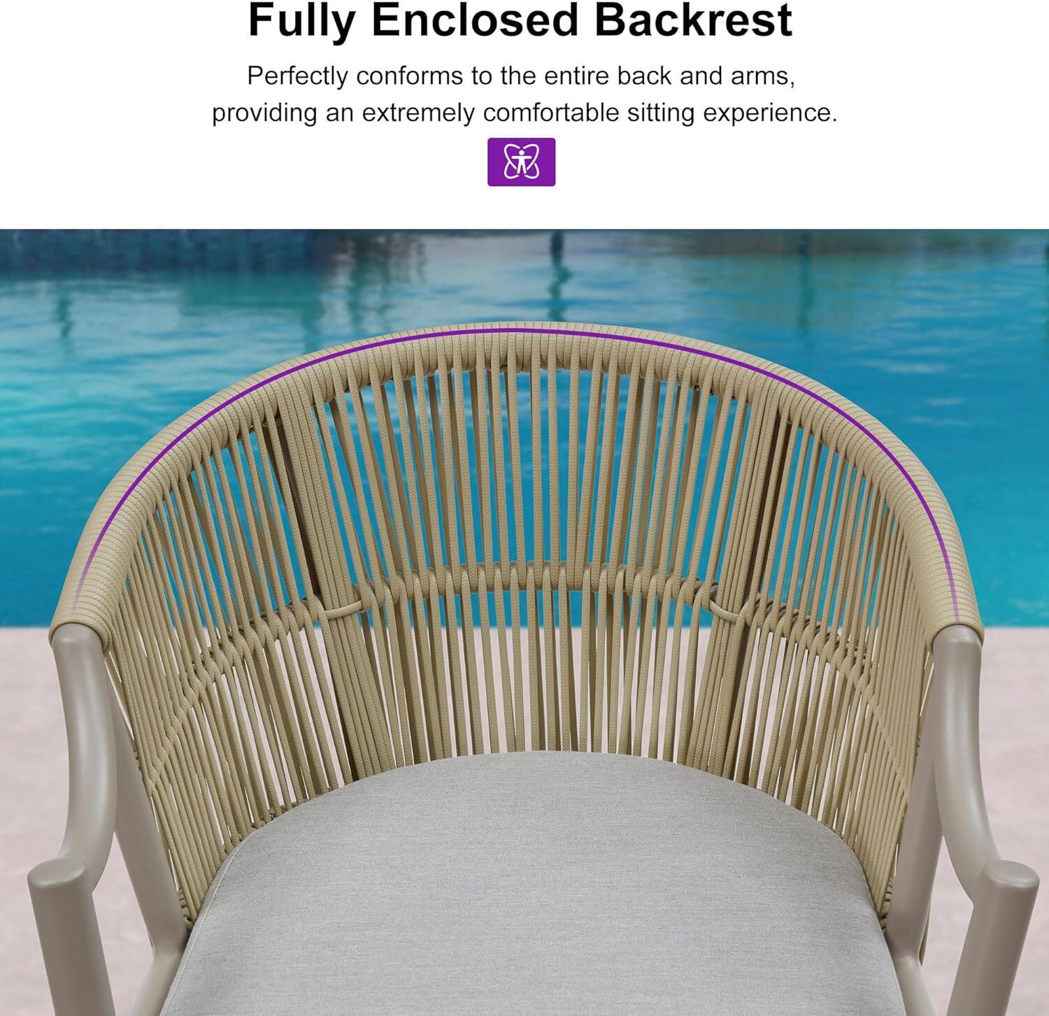 Fully Enclosed Backrest  
Perfectly conforms to the entire back and arms, providing an extremely comfortable sitting experience.