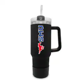 The Fanatic Group - SMU Mustangs 40oz. Stainless Tumbler with Handle & Removable Straw - Red
