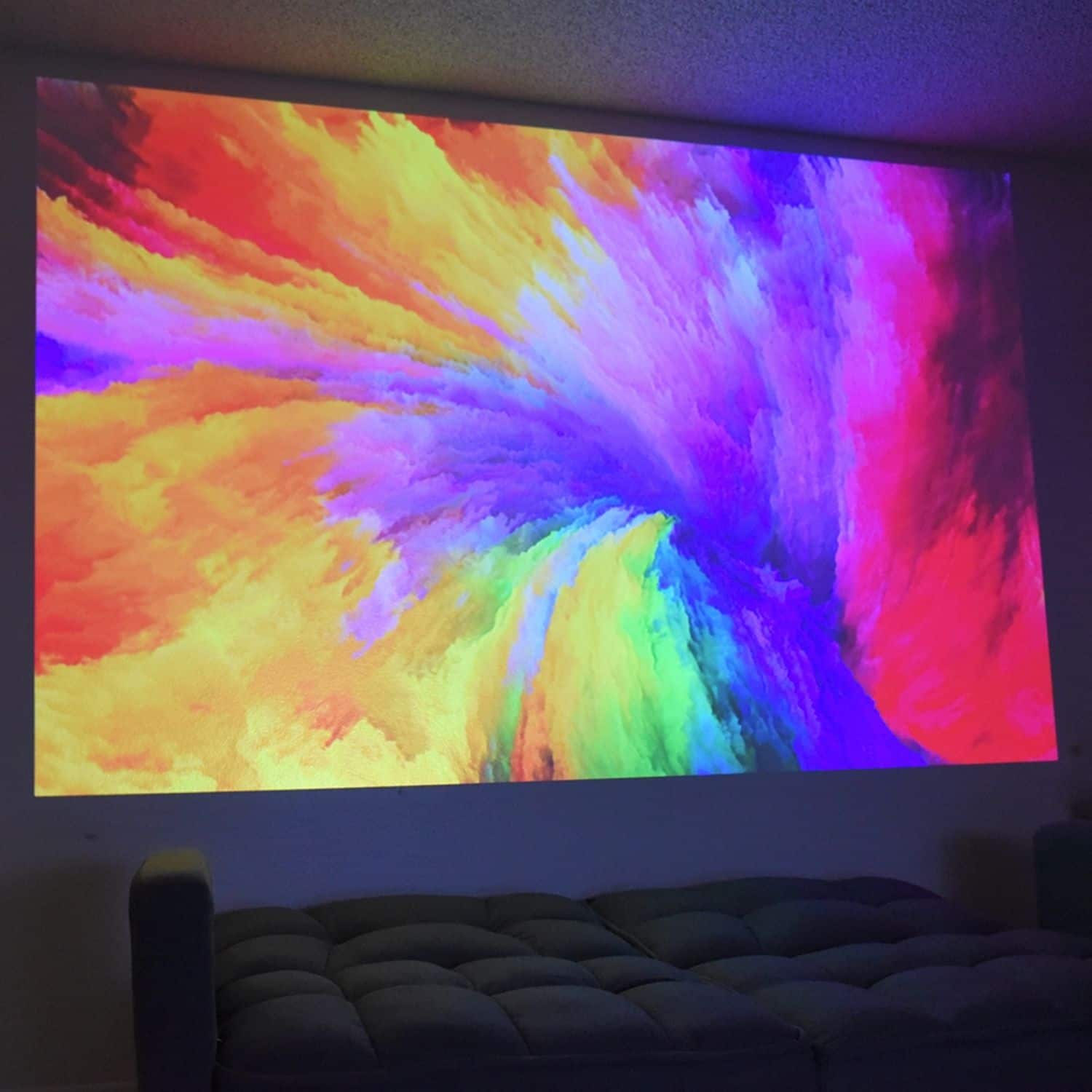 Back. AAXA - P6X DLP Pico Projector, 4 Hour Battery, USB-C Input, Wireless Mirroring, 1000 Lumens, HDMI/USB/TF Input, 1080p Support - Gray/Black.