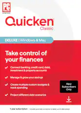 PC MAG.COM EDITORS' CHOICE
Quicken Classic
DELUXE | Windows & Mac
Take control of your finances
- Connect banking, credit card, debt, investment & property accounts
- Manage & grow your savings
- Create multiple custom budgets & track spending
- Project different debt scenarios
New Subscribers Only
1-year subscription | Includes automatic connection to latest, up-to-date version