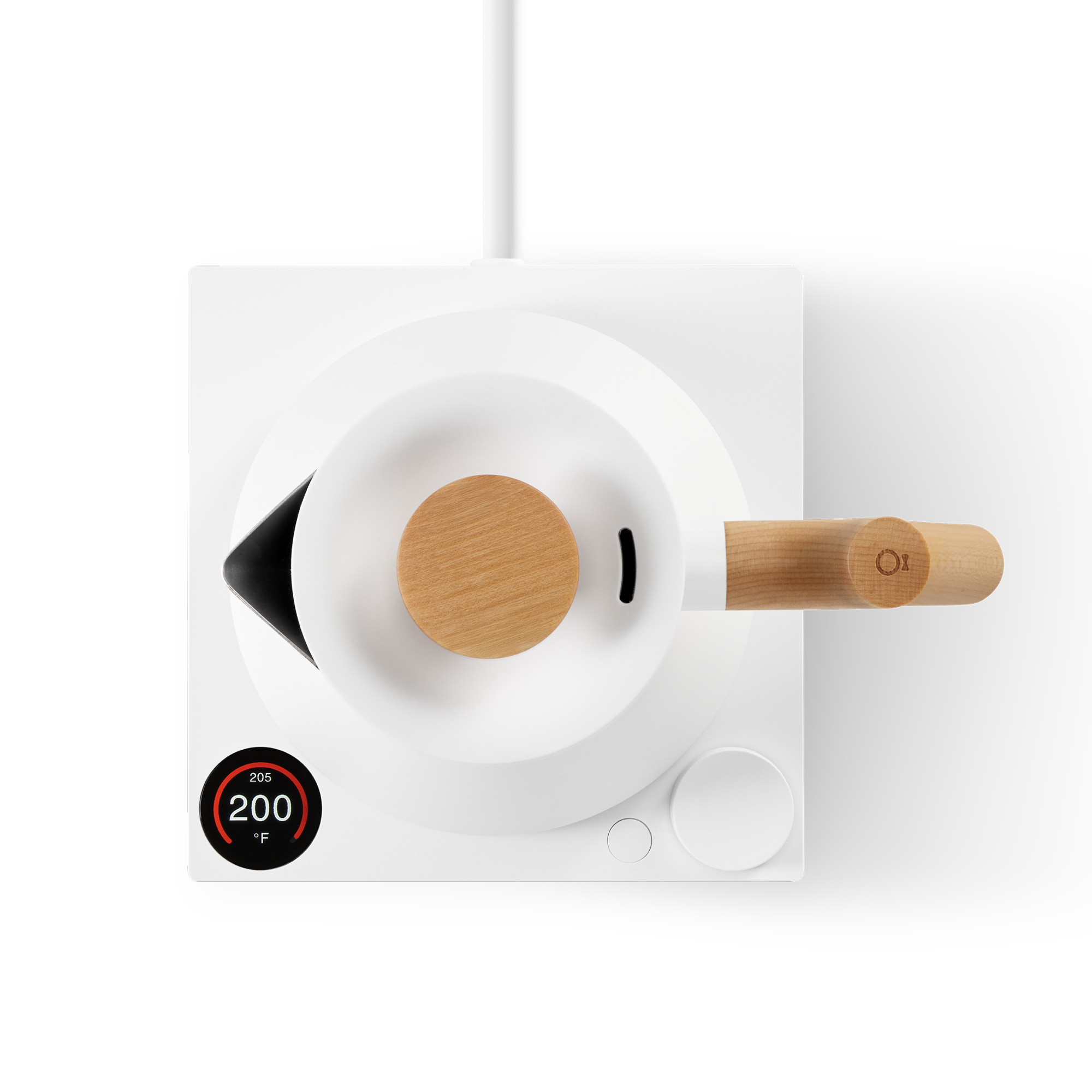 The text on the image reads "Or PEC 205 200 *F". This text is likely a description or label for the wooden spoon or spatula, indicating its size, material, or purpose.