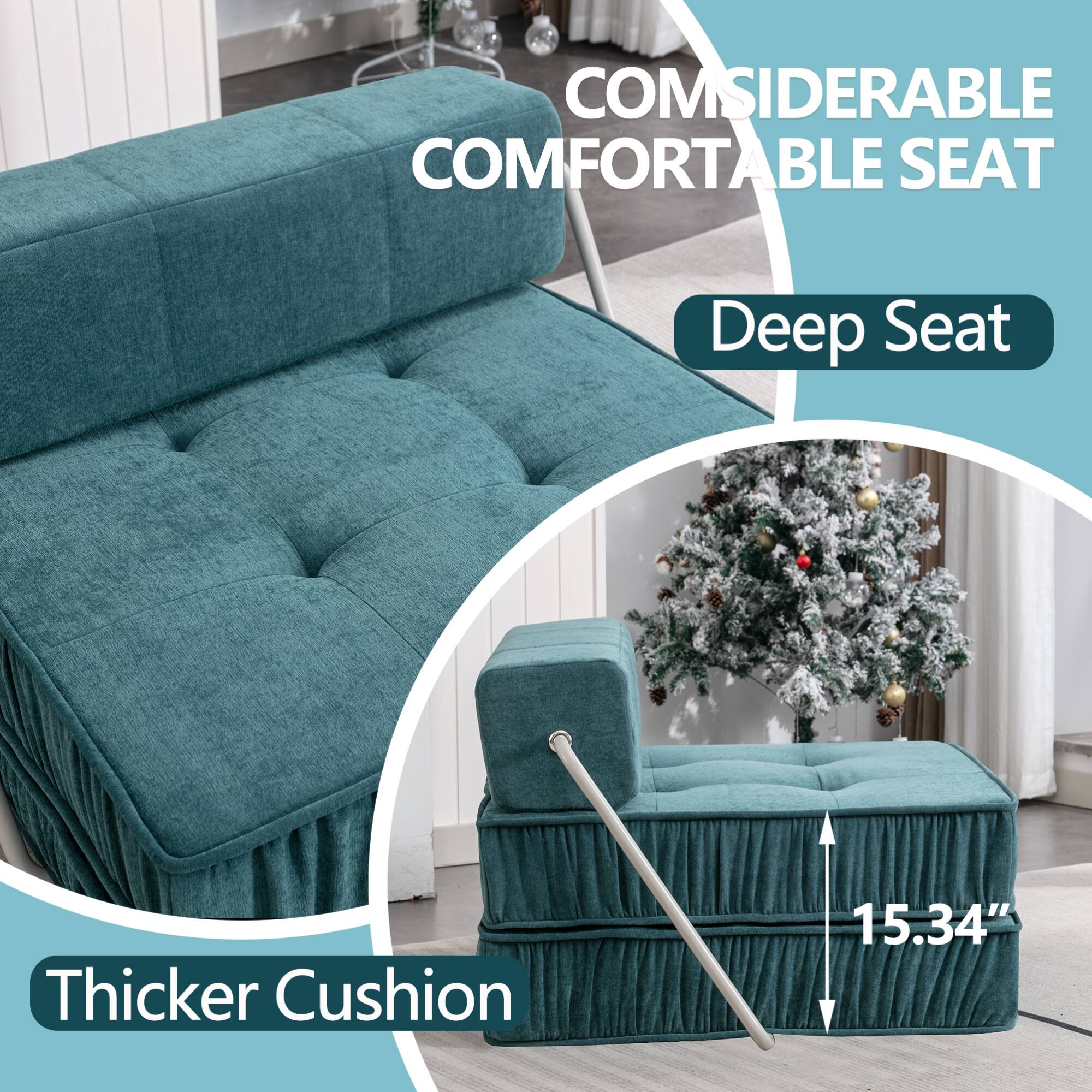 Considerable Comfortable Seat  
Deep Seat  
Thicker Cushion  
15.34"