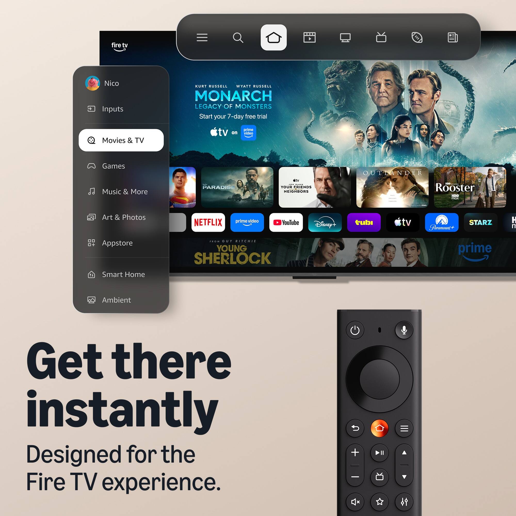 Amazon Fire TV Wireless Remote (newest model), new ergonomic design, TV ...