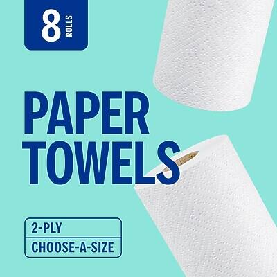 8 Rolls Paper Towels  
2-Ply  
Choose-A-Size