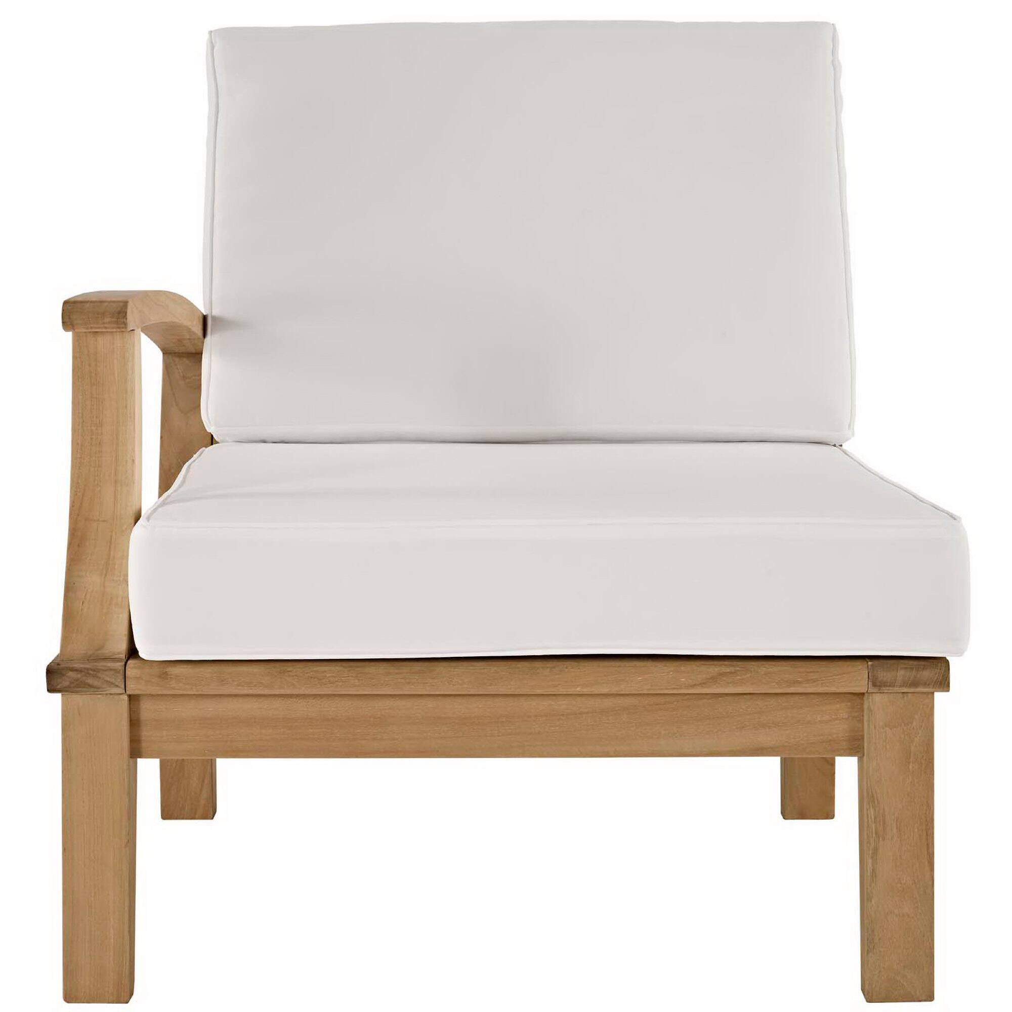 Left. Modway - Marina Outdoor Patio Teak Left-Facing Sofa by Modway - Natural White.