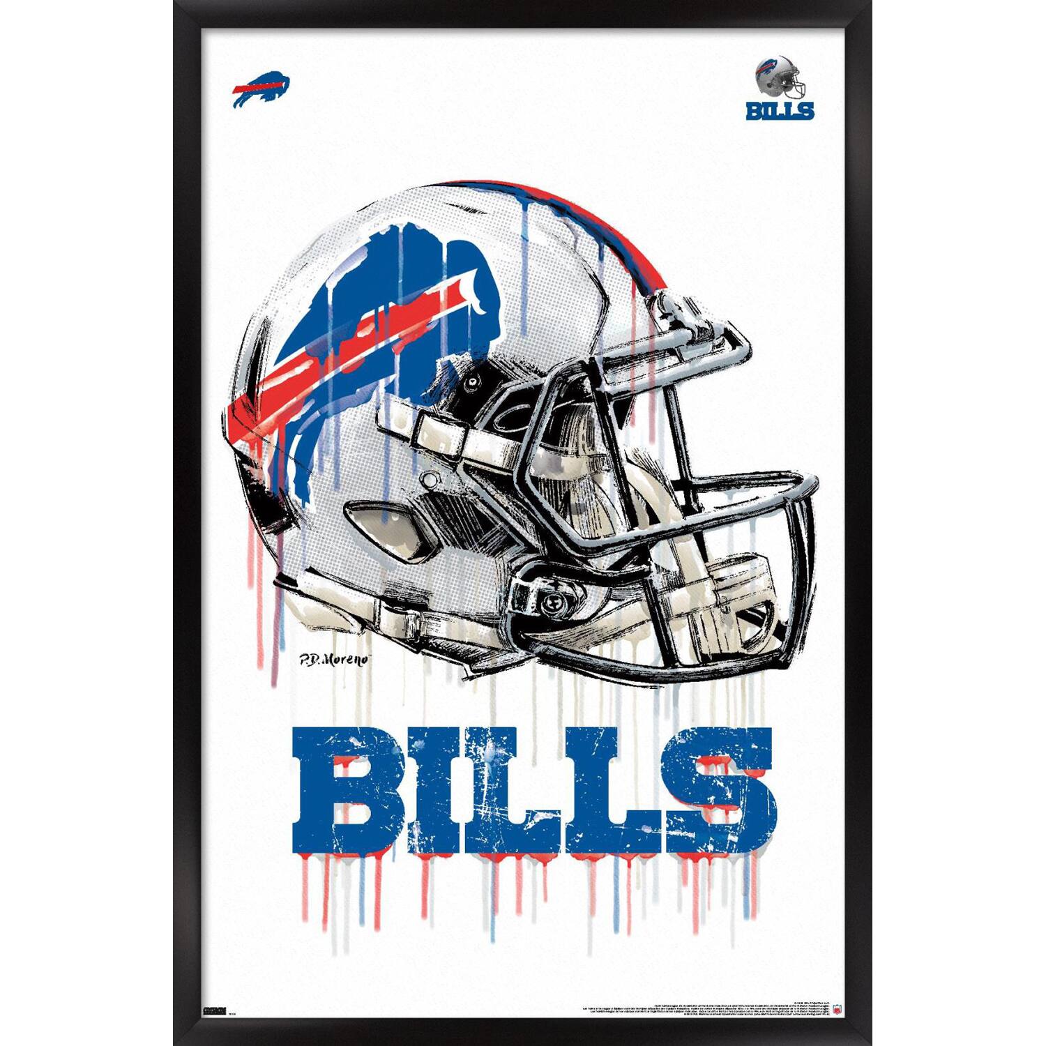 Buffalo Bills 24.25'' x 35.75'' Framed Helmet Poster