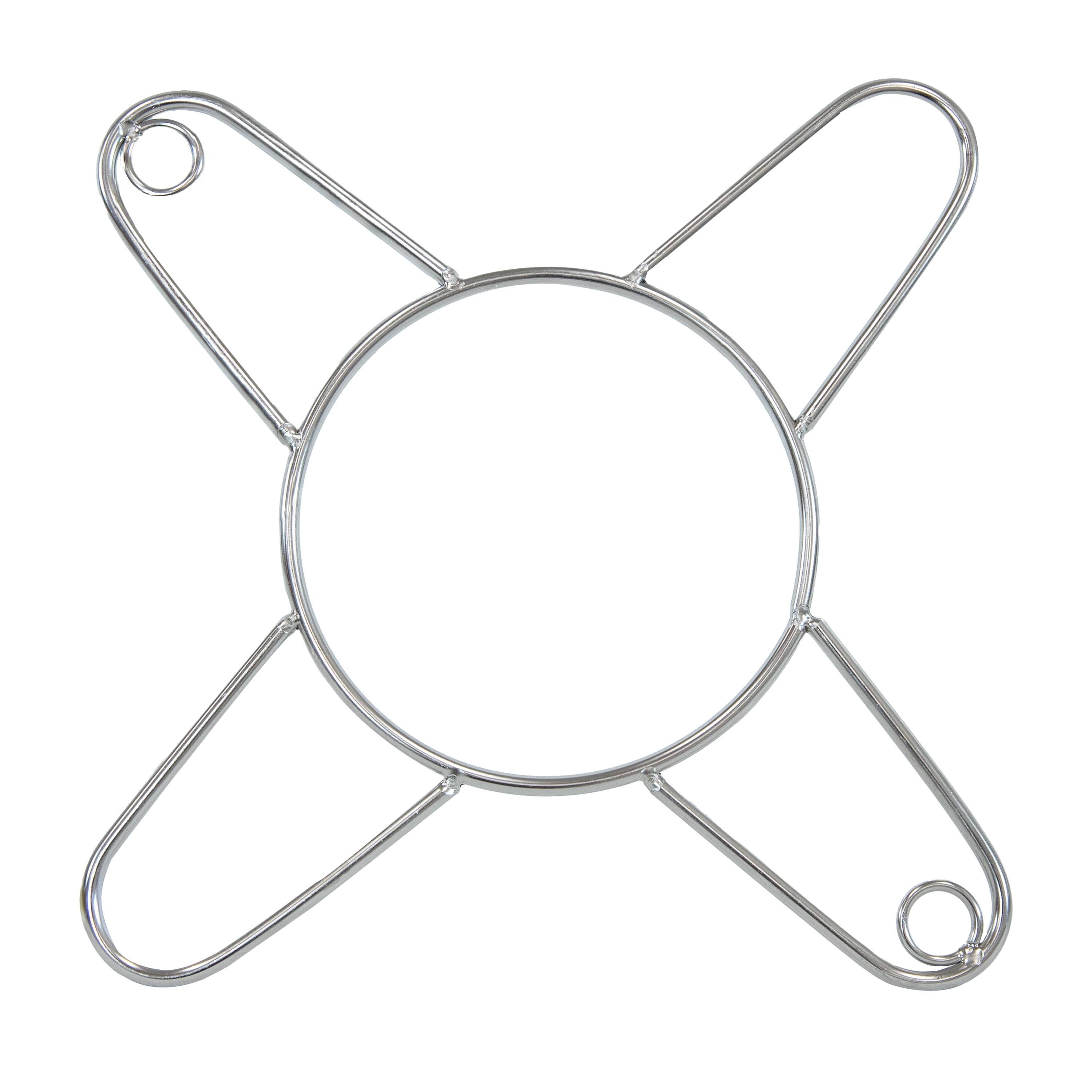 Alt View 3. Sunnydaze - Half Moon Cooking Grate System for 15" Kamado Egg Grill - Silver.