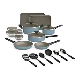 Bella - 21-Piece Ceramic Nonstick Cookware Set - Surf