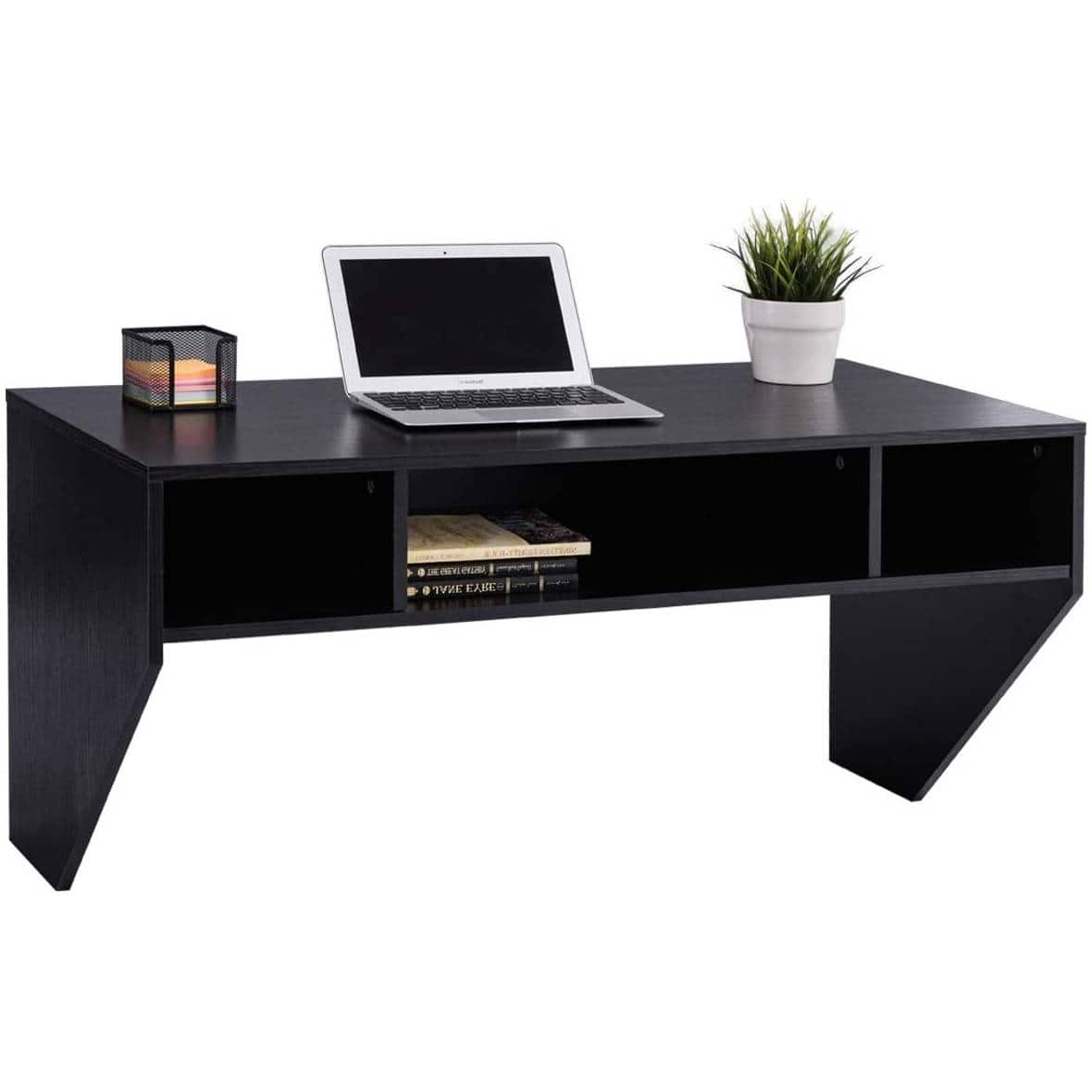 Hivvago - Contemporary Space Saver Floating Style Laptop Desk - Black