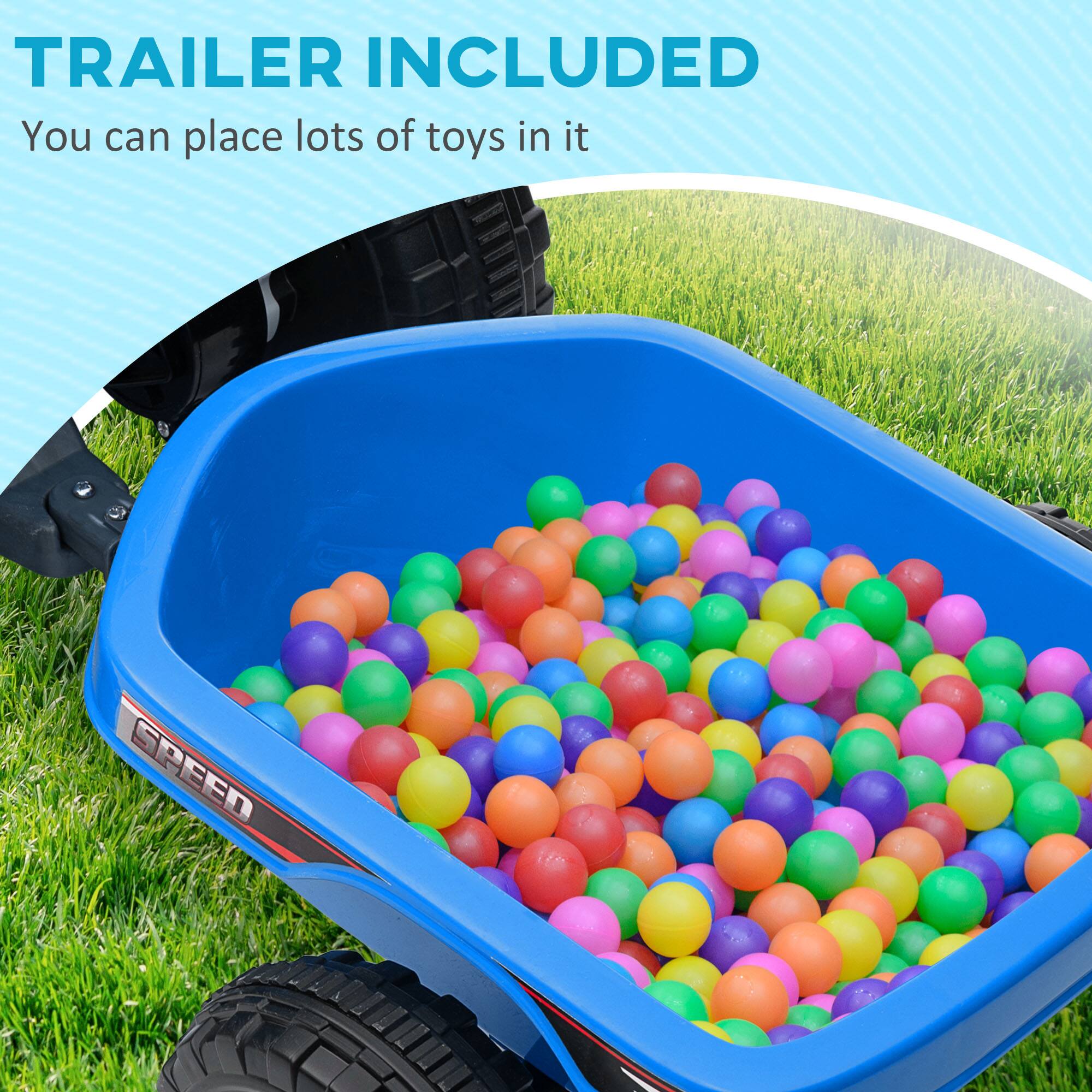 TRAILER INCLUDED  
You can place lots of toys in it