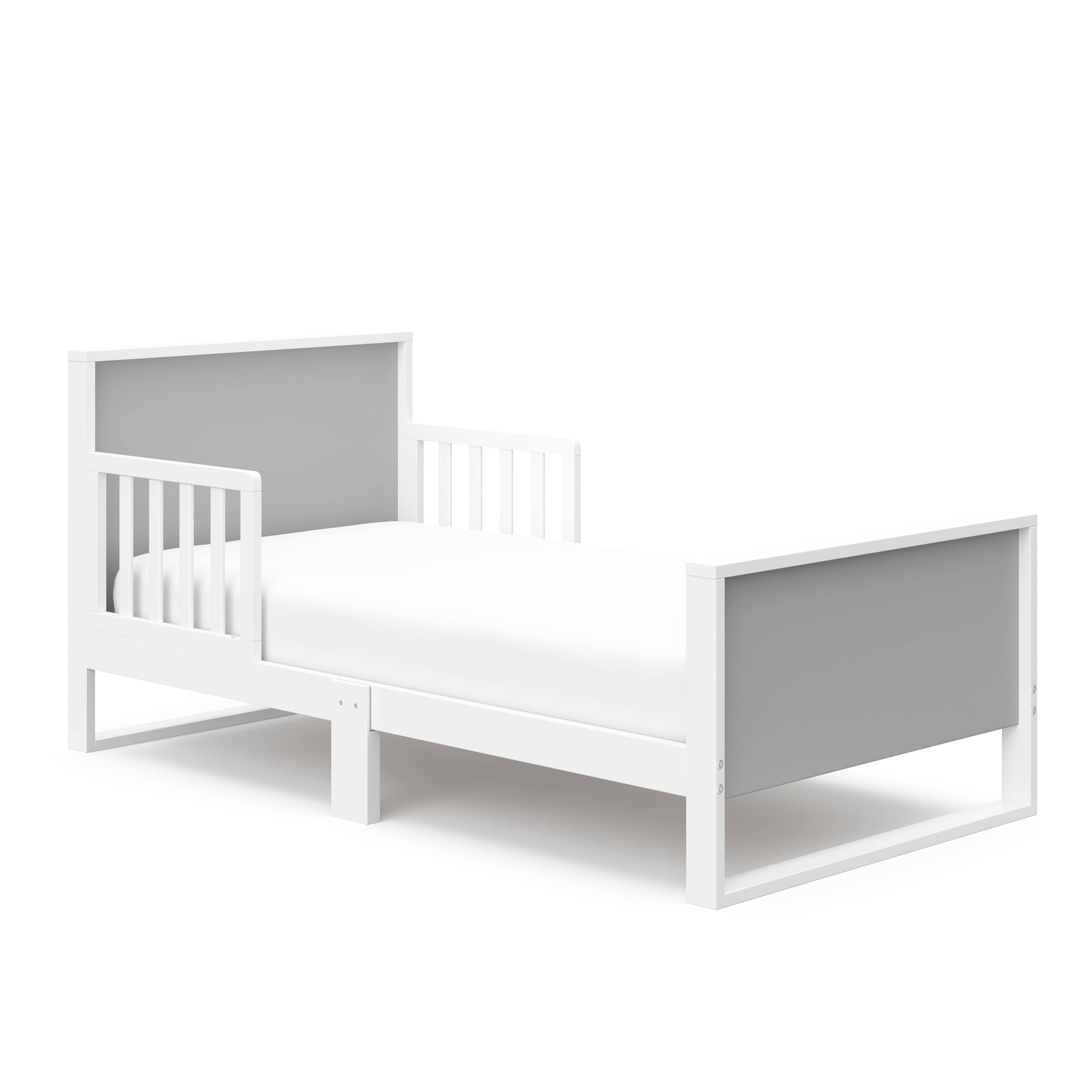 Front. Storkcraft - Slumber Toddler Bed - White/Pebble Gray.