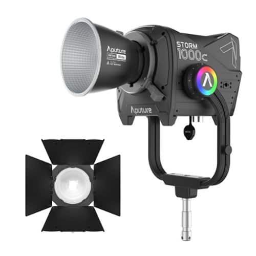 Aputure - Storm 1000c Point Source Black Fixture with CF12 Barn Doors Bundle