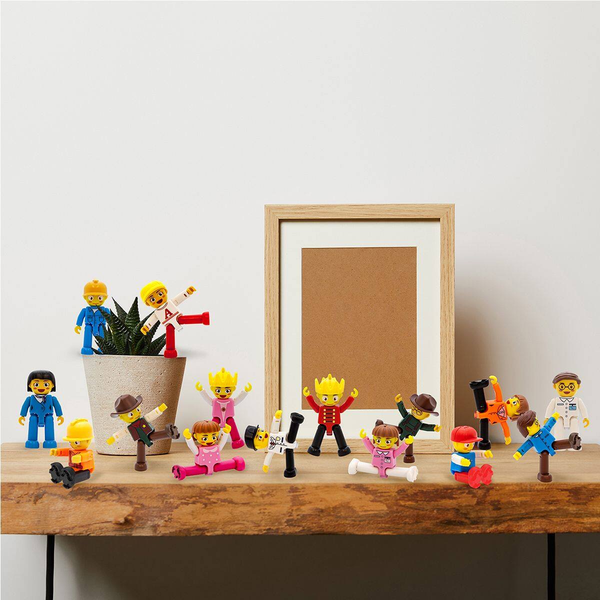 Alt View 4. PicassoTiles - Picassotiles 15 PC Character Figure Set, Magnetic Tiles and Brick Compatible for Kids 3+.