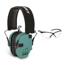 Walkers - Walker's Razor Slim Electronic Shooting Range Earmuffs and Glasses Kit - Teal