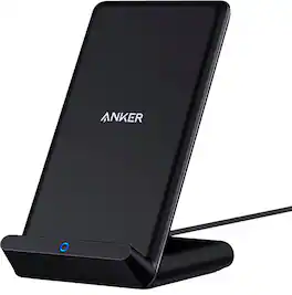 Anker - PowerWave 10W Charging Stand with Adapter for Qi Devices - Black