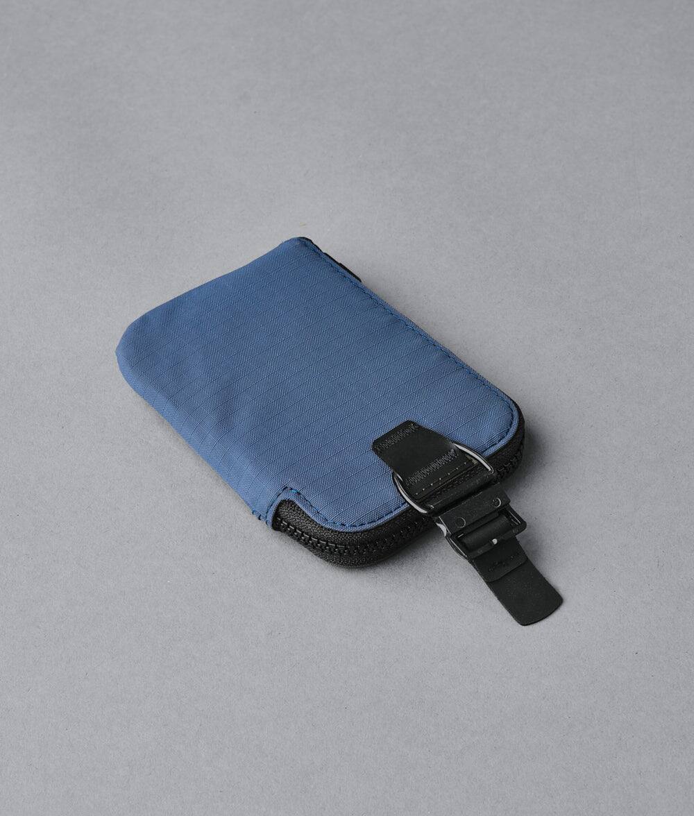Left. ALPAKA - RFID Zip Card Pouch with YKK Silent Zippers, Holds 12–20+ Cards, Coin & Cash Storage, Front Transit Slot, HUB Compatible - Blue Axoflux 210D.