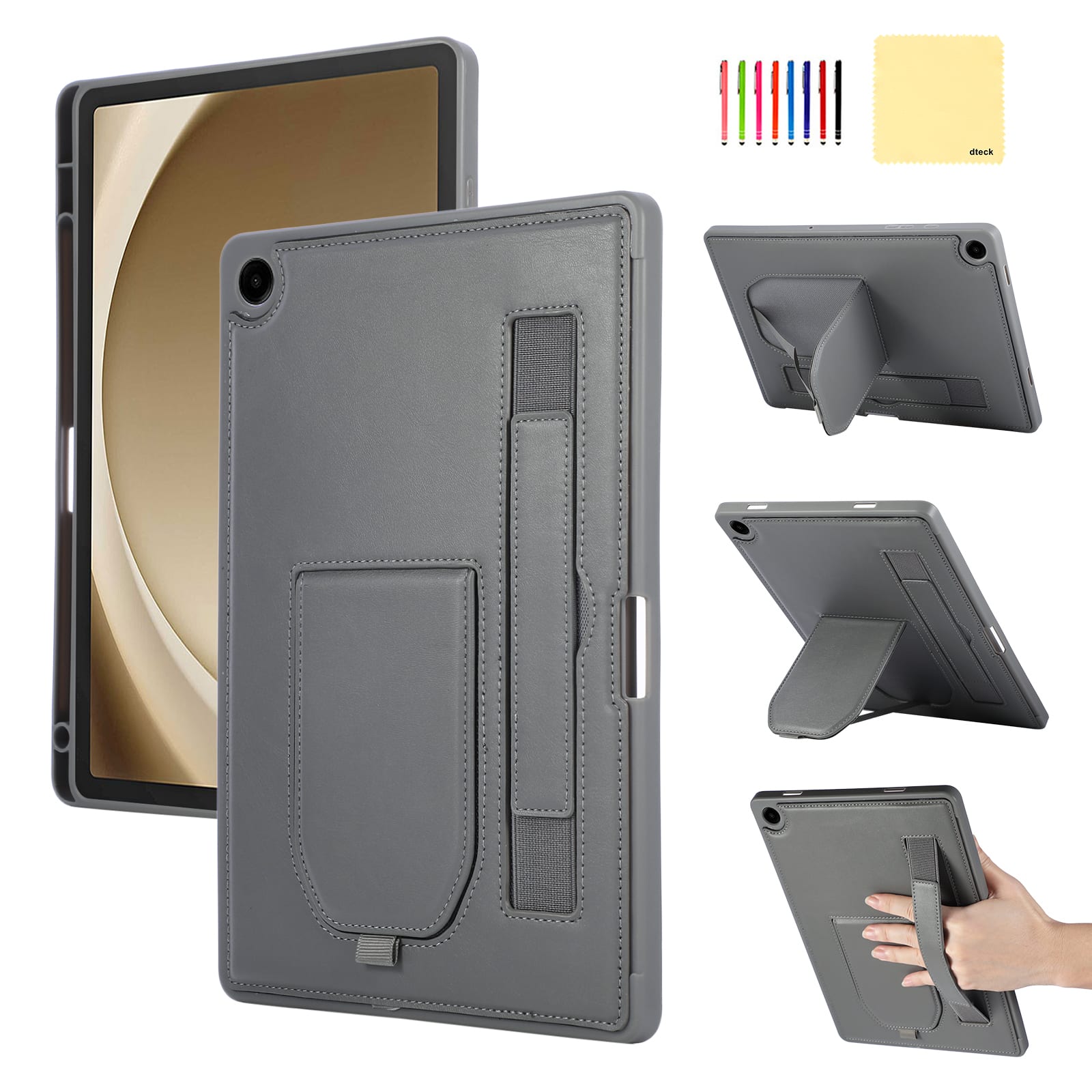 "Dteck - Stand Hand Strap PU Leather Case For Samsung Tab A9 / A11 8.7"" (2023/2025) (SM-X110/X115/X117/X130/X133/X135) - Gary" price history on PriceWatchPro
