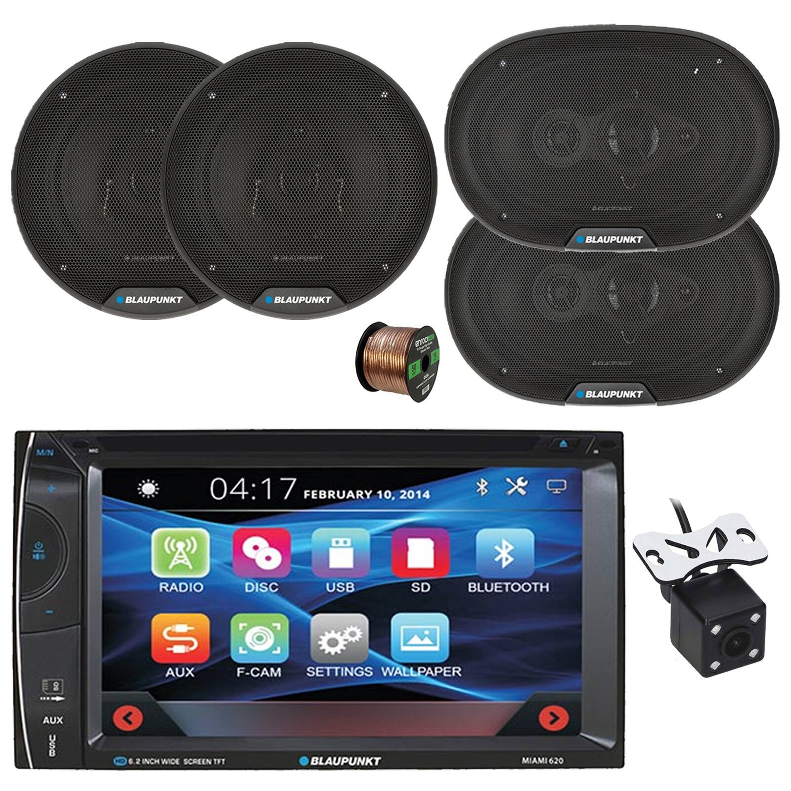 Blaupunkt - MIAMI 620 6.2" Touchscreen BT DVD/CD Radio, 2x 6" 40W Speakers, 2x 6x9" 70W Speakers, Wire, Rear View Camera