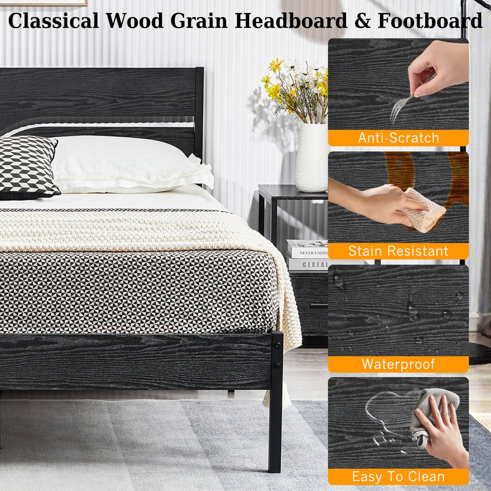 Classical Wood Grain Headboard & Footboard

- Anti-Scratch
- Stain Resistant
- Waterproof
- Easy To Clean