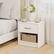 Alt View 1. Costway - Costway Modern Nightstand Bedside Table with Drawer Open Storage Shelf for Small Spaces - White.