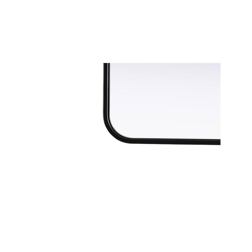 Back. Elegant Decor - Contour Metal Rectangle Mirror 22x30 in Black - Black.