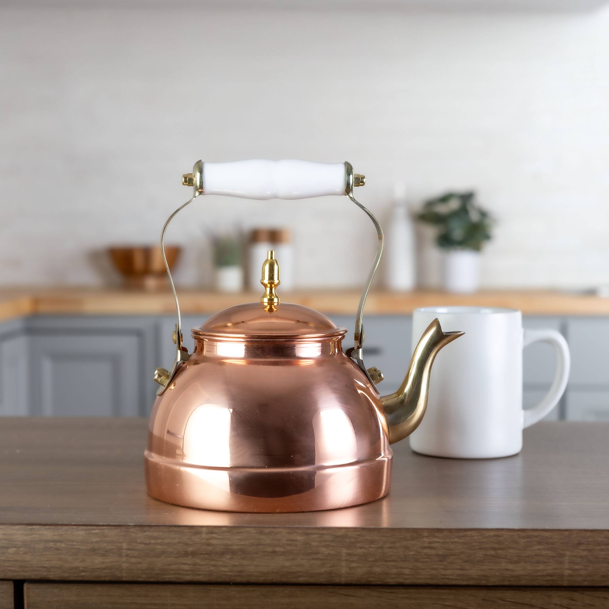Back. Classic Cuisine - 7.25C/1.8Q Copper Tea Kettle - Vintage.