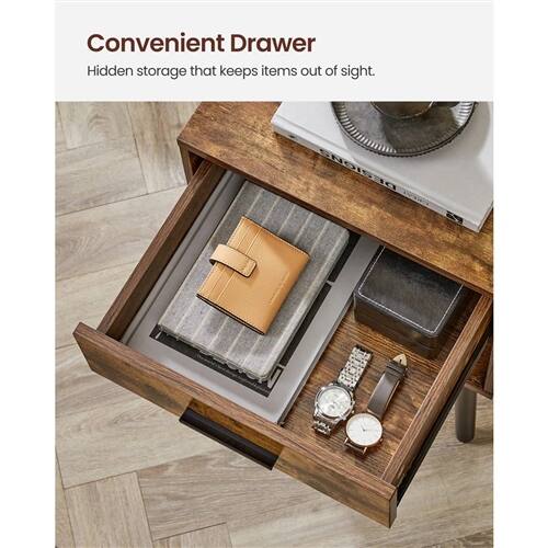 Convenient Drawer  
Hidden storage that keeps items out of sight.
