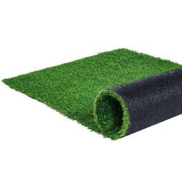 VEVOR - Artifical Grass, 5 x 10 ft Rug Green Turf, 1.38"Fake Door Mat Outdoor Patio Lawn Decoration, Easy to Clean - Grass green and brown; black base
