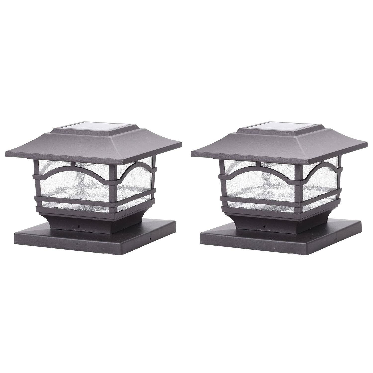 MAXSA Innovations - 41671 Mission-style Solar Post Cap And Deck Railing Lights, 2 Pack (dark - bronze