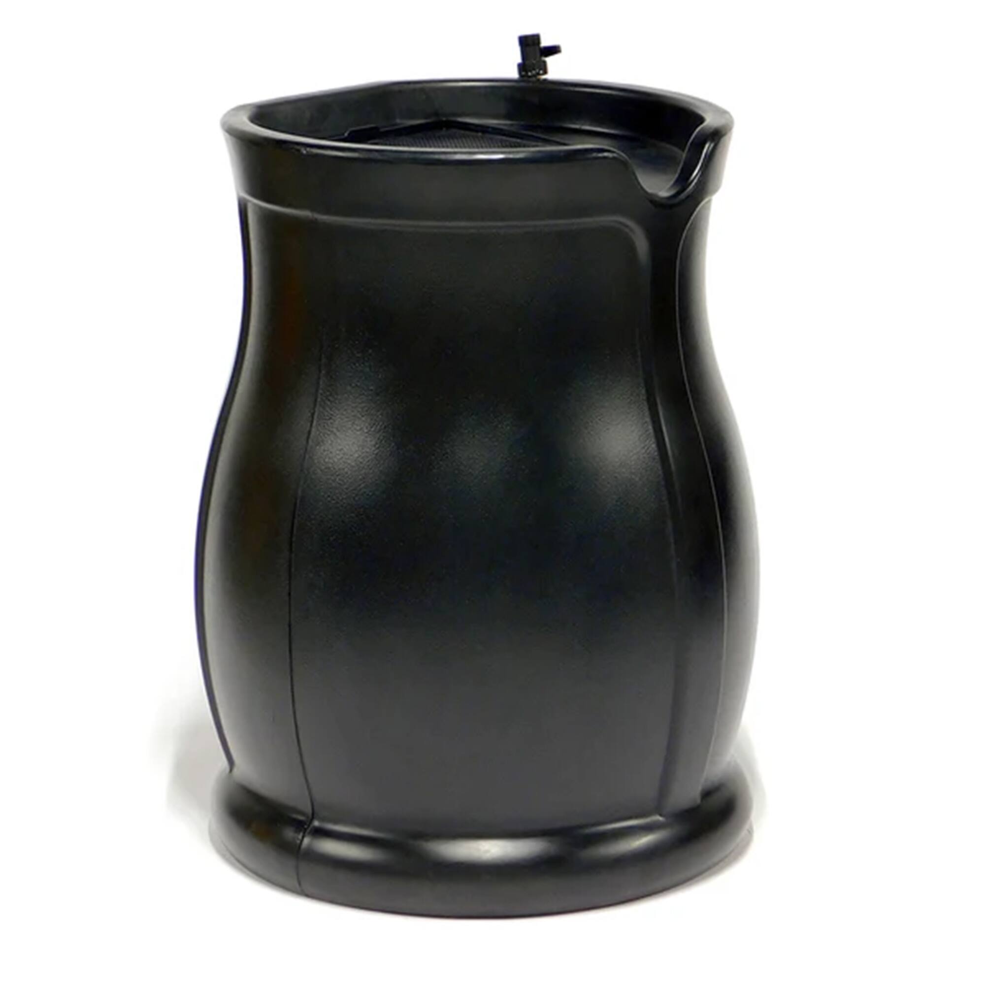 Alt View 6. FCMP Outdoor - FCMP Outdoor Catalina 45 Gallon Water Catcher Rain Barrel w/ Flat Back, Black - Black.
