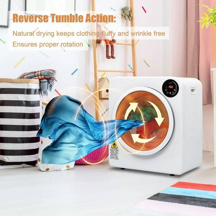 Reverse Tumble Action:  
Natural drying keeps clothing fluffy and wrinkle free  
Ensures proper rotation