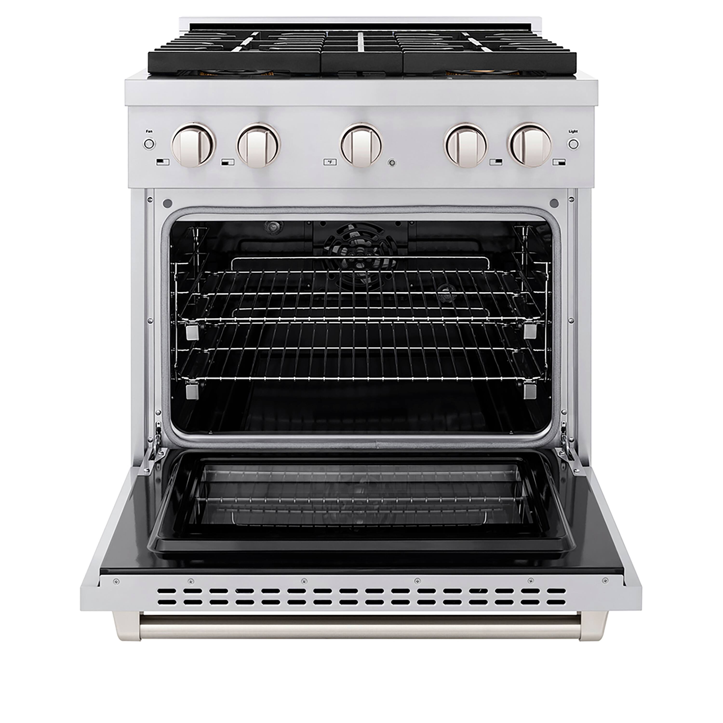 Angle. ZLINE - ZLINE 30 in. 4.2 cu. ft. Freestanding Paramount Dual Fuel Range with DuoPro Cooktop and Convection Oven - Stainless Steel.