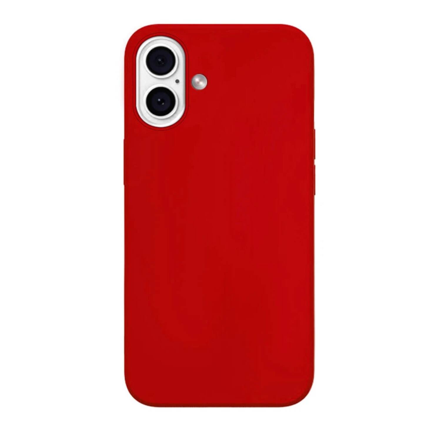 Angle. Home Collection - 6.1" Soft Liquid Silicone Shockproof Protective Case Cover For iphone 16 - Red.