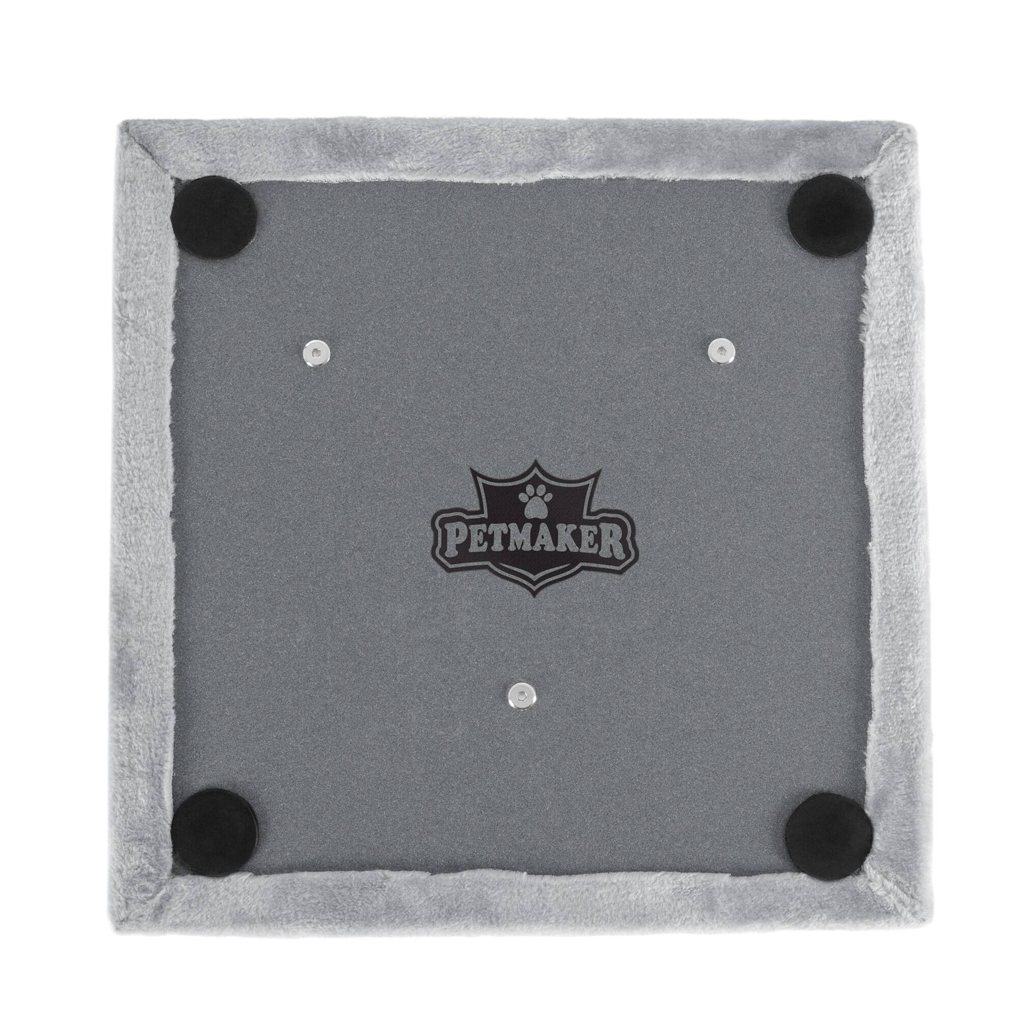 Alt View 2. PetMaker - Cat Tree 3-Tier Tall Cat Tower Condo with 2 Napping Perches, Sisal Rope Scratching Post, Hanging Mouse and Wheel Toy - Gray.