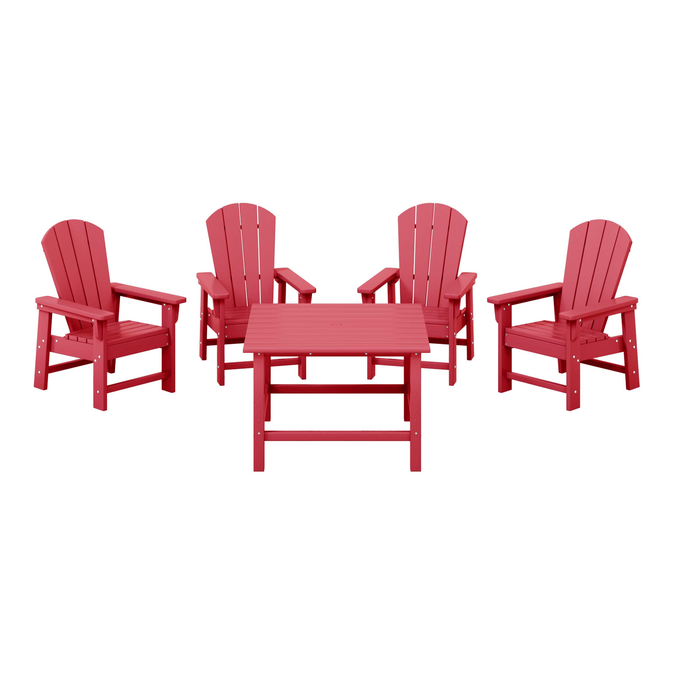 WestinTrends - Malibu Kids 5-Piece HDPE Outdoor Square Patio Dining Table and Chairs Set - Red price history on PriceWatchPro