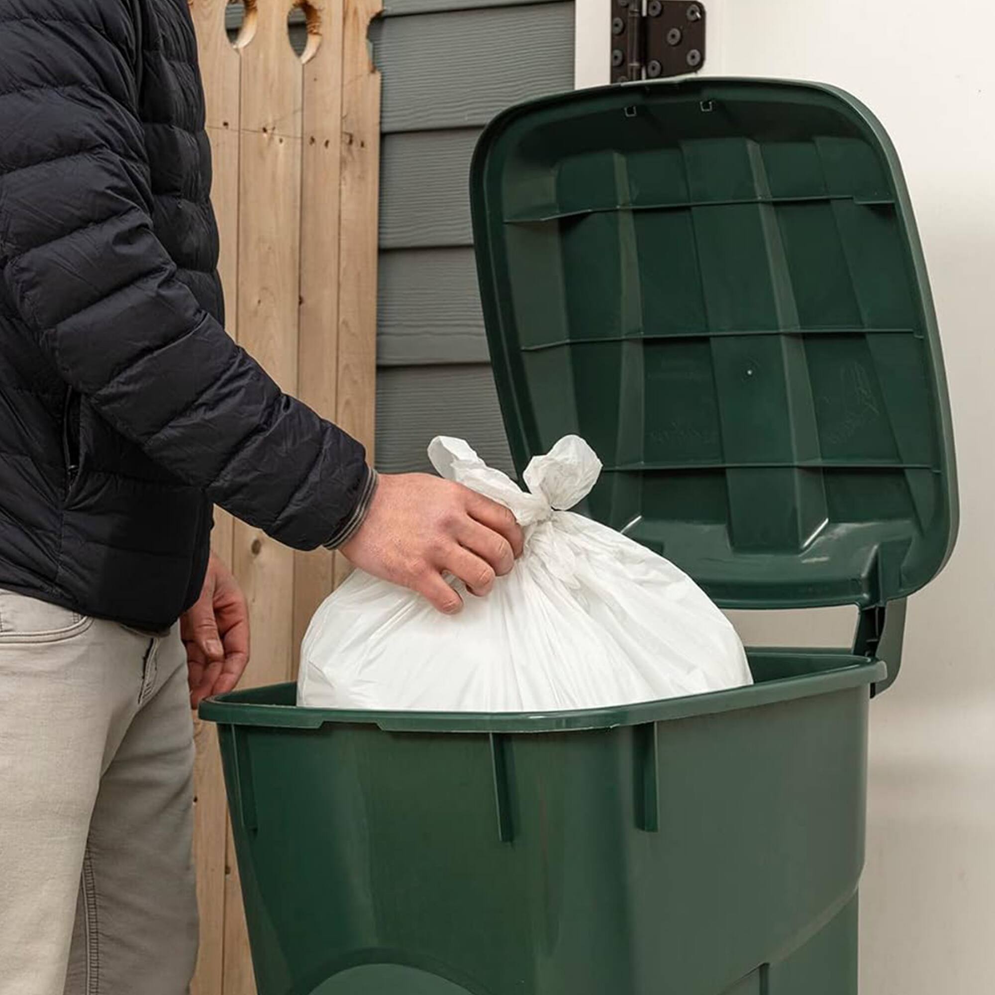 Alt View 3. United Solutions - United Solutions 2 Pack 32 Gal Outdoor Garbage Can Trash Bins ECOSolution, Green - Green.