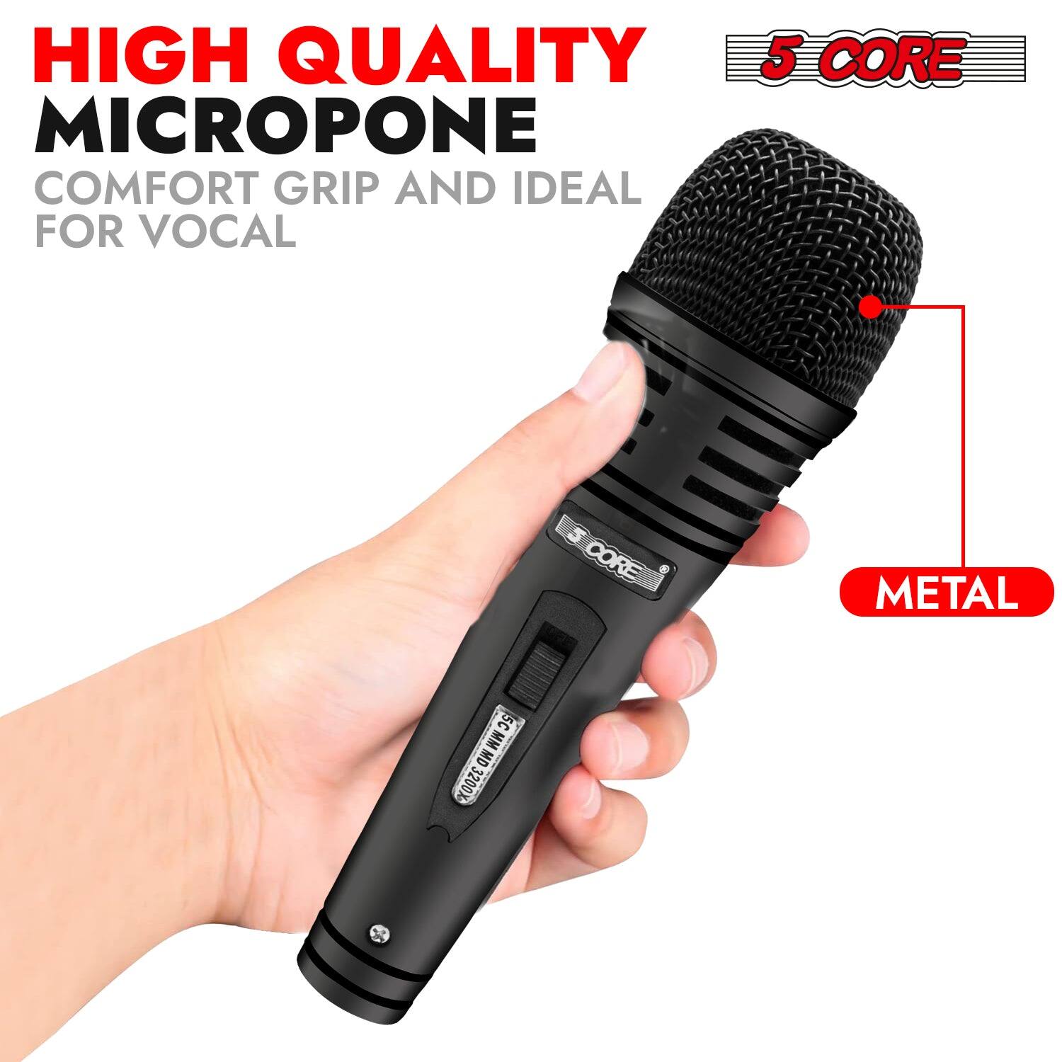 HIGH QUALITY 5 CORE MICROPHONE WITH COMFORT GRIP AND IDEAL FOR VOCAL.